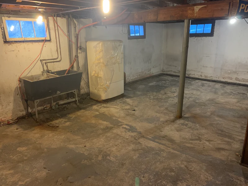 A cleared North Jersey basement after JunkDoctors completed a flood cleanout and debris removal.