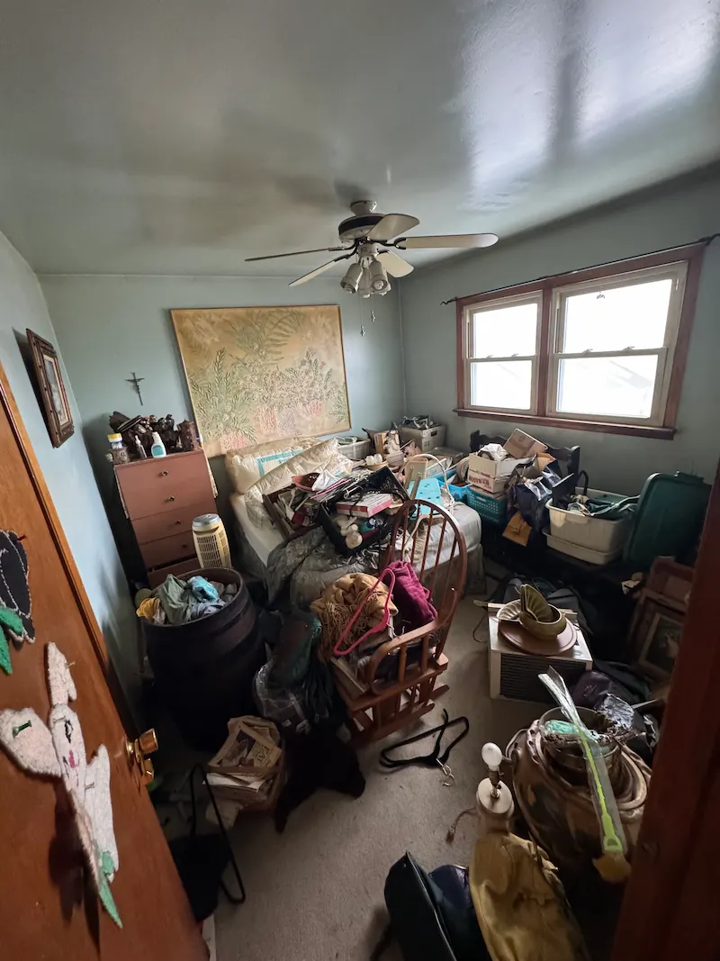 A North Jersey rental property filled with tenant trash and left-behind items before an eviction cleanout by JunkDoctors.